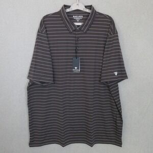 MAELREG Performance Polo Shirt Mens 3XL Dark Gray White Stripe Short Sleeve Golf